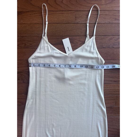 Joah Brown V Neck Dress XS/S Dune rib NWT Ribbed Adjustable Straps - Picture 7 of 14